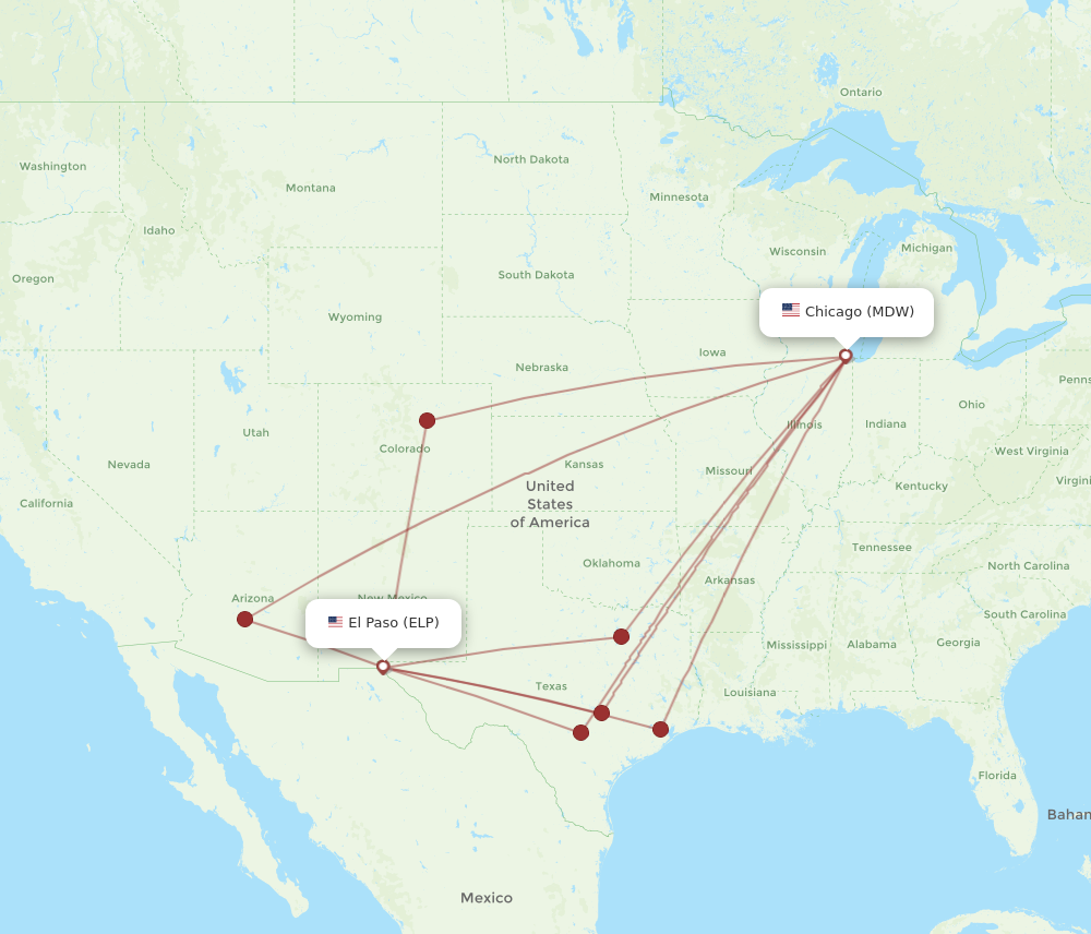 Flights from El Paso to Chicago ELP to MDW Flight Routes