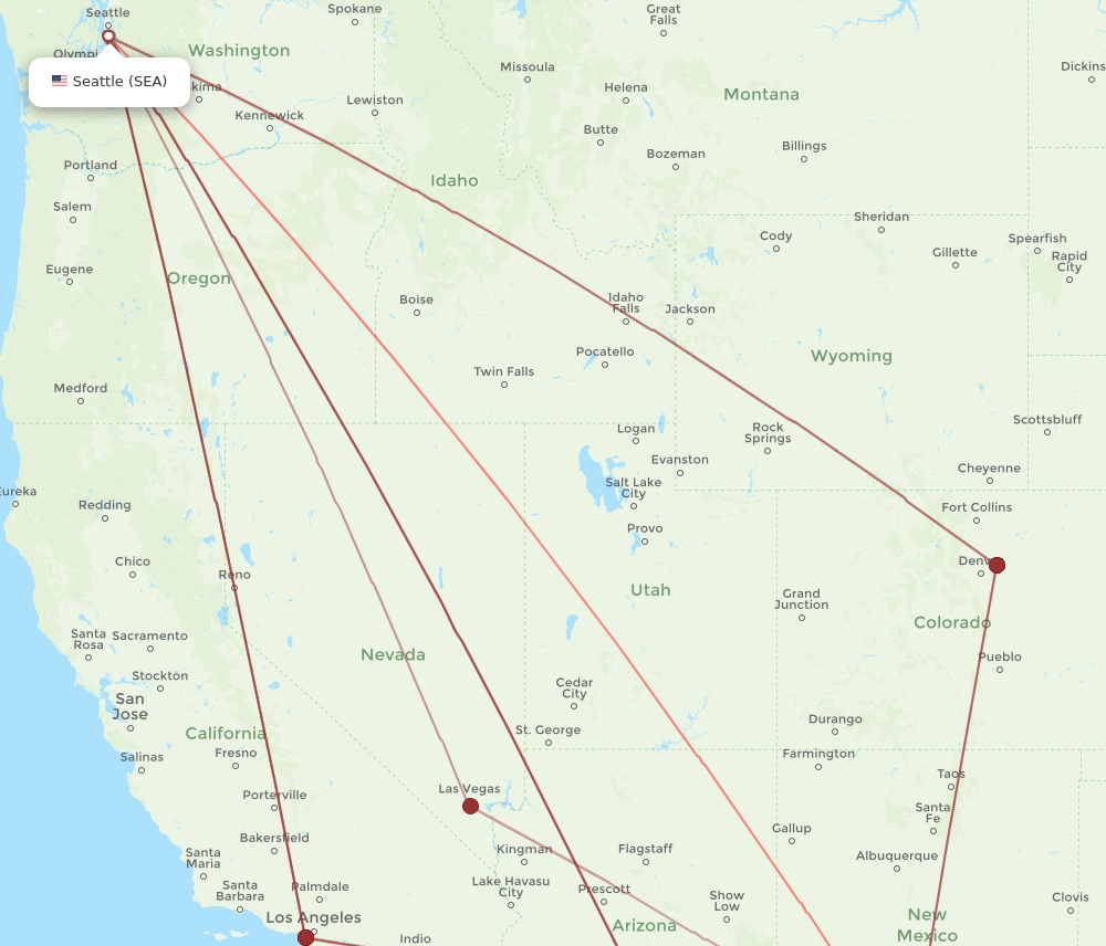 Flights from El Paso to Seattle ELP to SEA Flight Routes