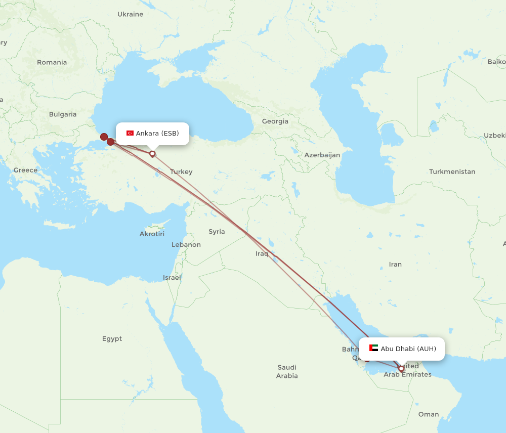 Flights from Ankara to Abu Dhabi ESB to AUH Flight Routes