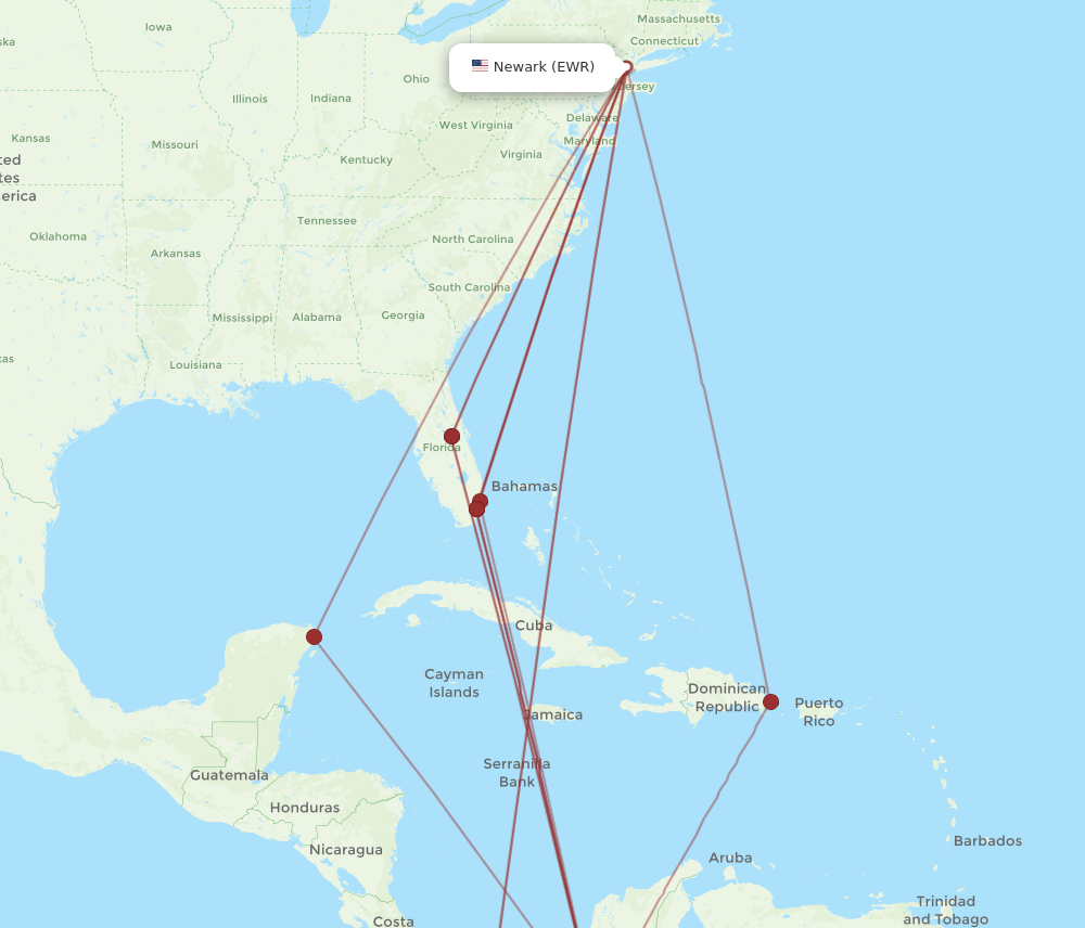 All flight routes from New York to Medellin, EWR to MDE - Flight Routes