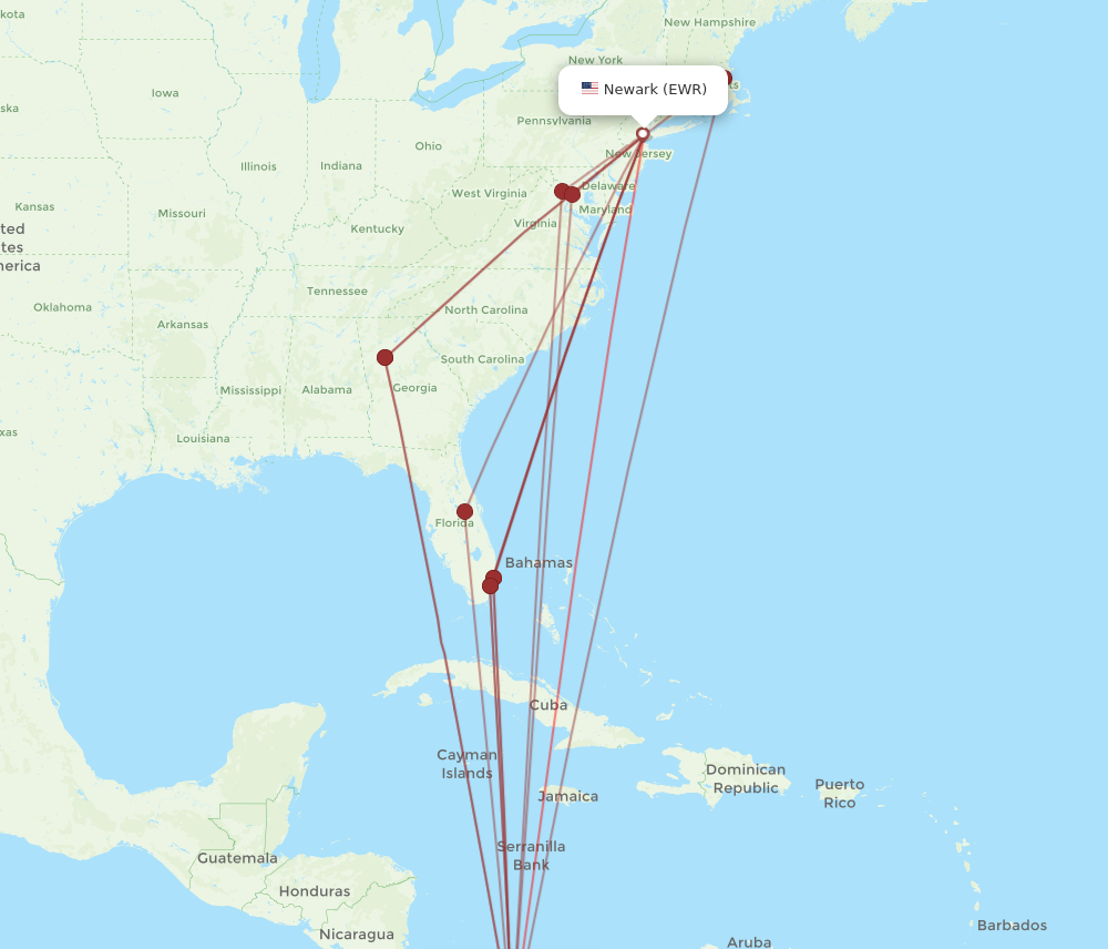 Flights from New York to Panama City EWR to PTY Flight Routes