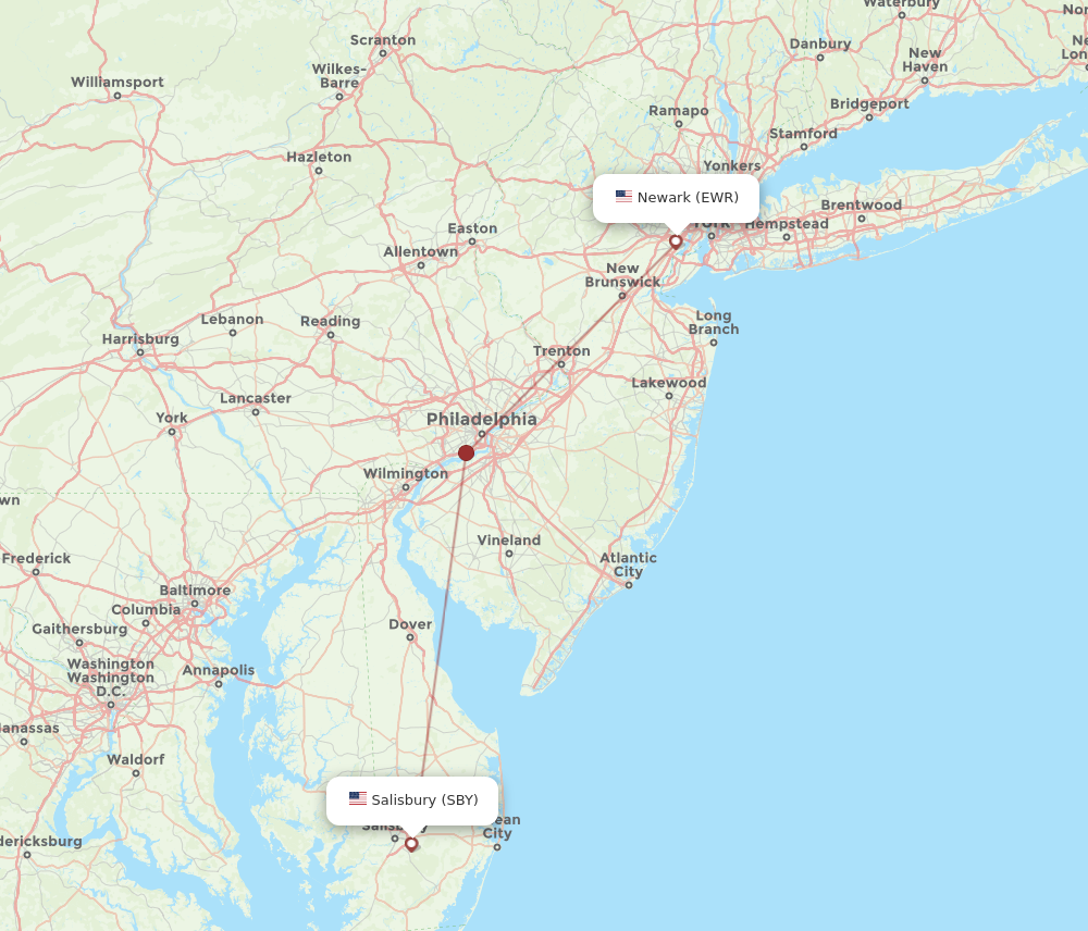 Flights from New York to Salisbury Ocean City EWR to SBY Flight