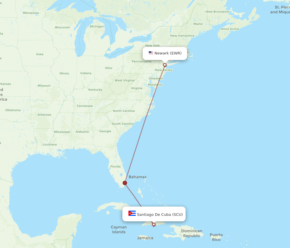 Flights from Santiago to New York, SCU to EWR - Flight Routes