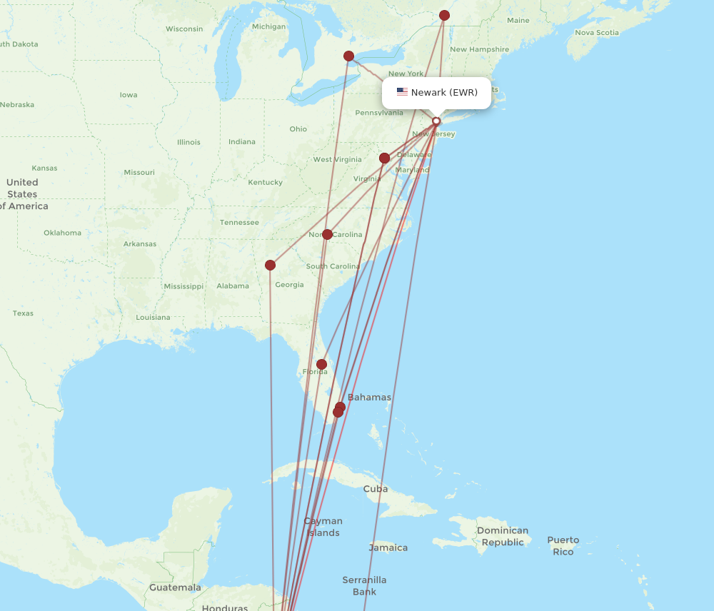 Flights from New York to San Jose EWR to SJO Flight Routes