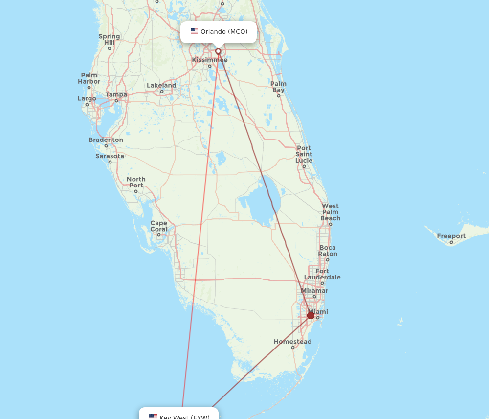 Flights from Key West to Orlando EYW to MCO Flight Routes