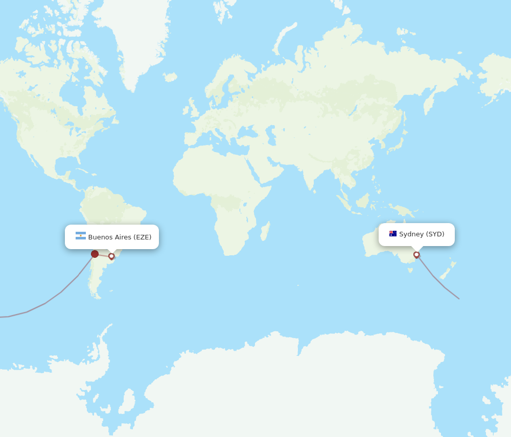 Flights from Buenos Aires to Sydney EZE to SYD Flight Routes