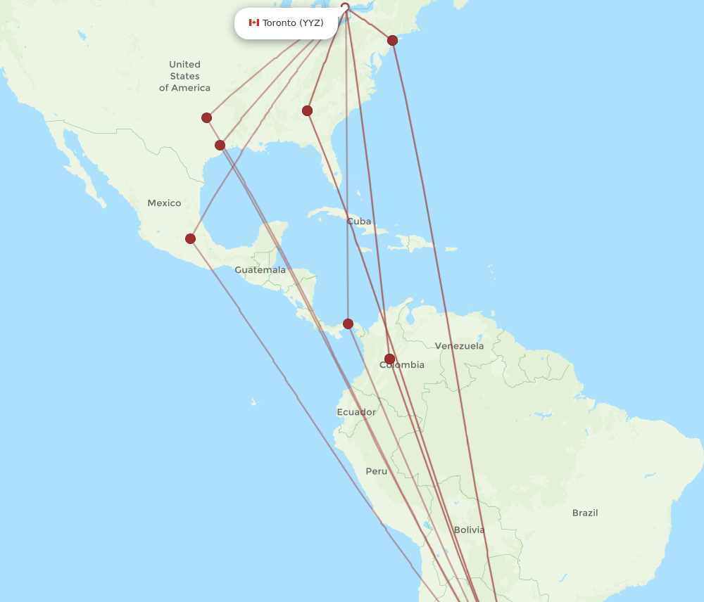 Flights from Toronto to Buenos Aires YYZ to EZE Flight Routes