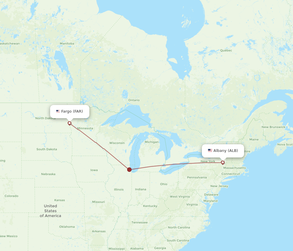 Flights from Fargo to Albany FAR to ALB Flight Routes