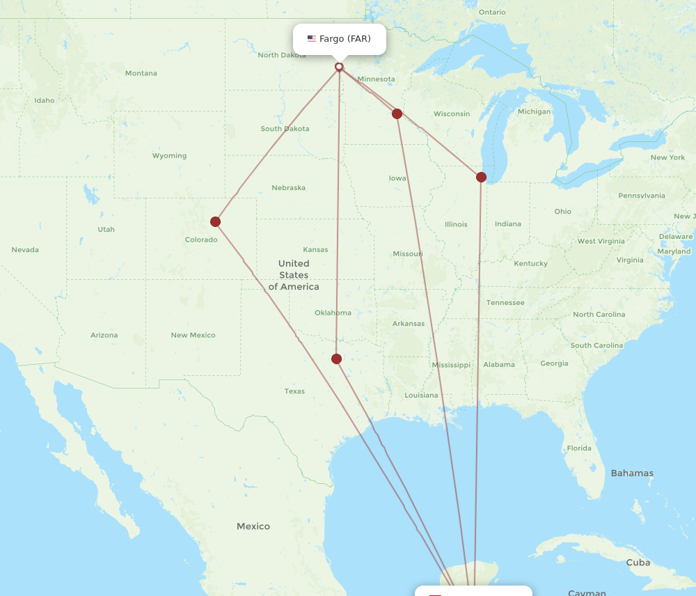 Flights from Fargo to Belize City FAR to BZE Flight Routes