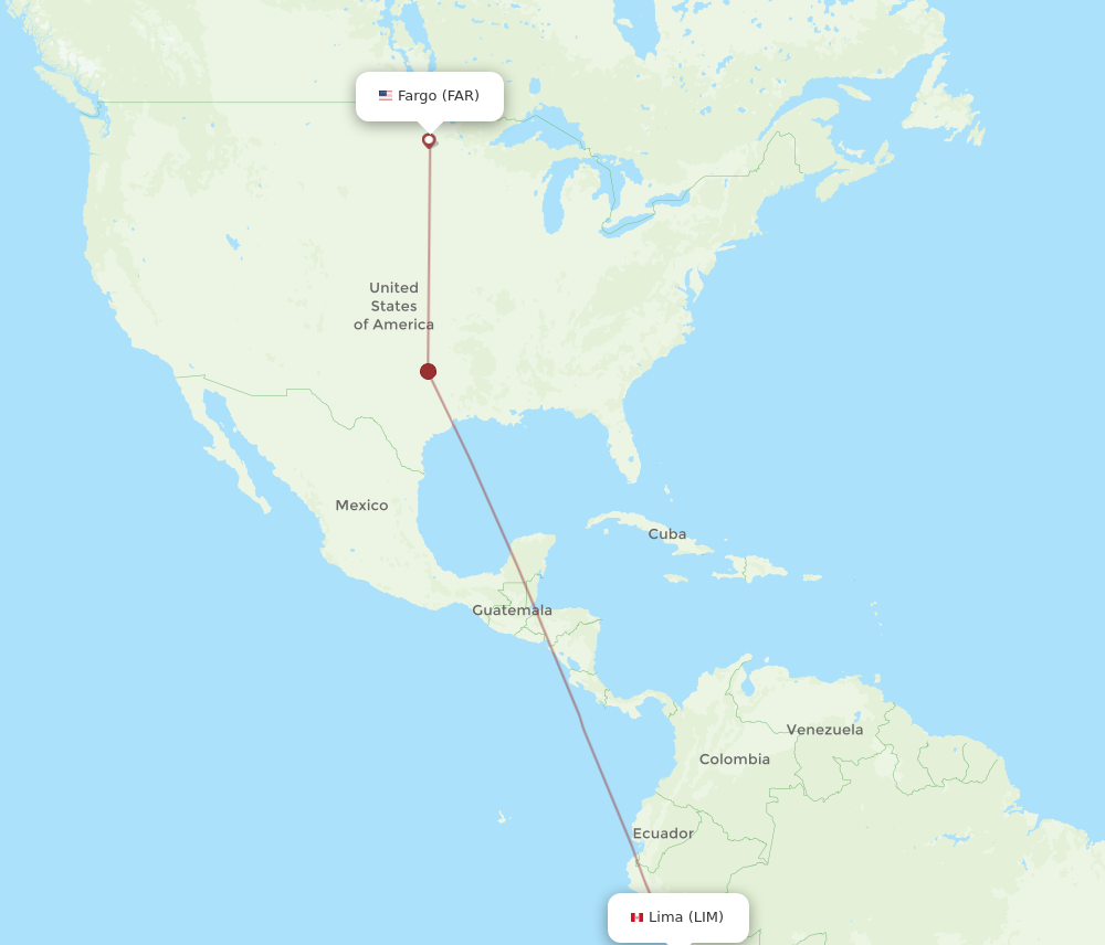 Flights From Fargo To Lima, Far To Lim - Flight Routes