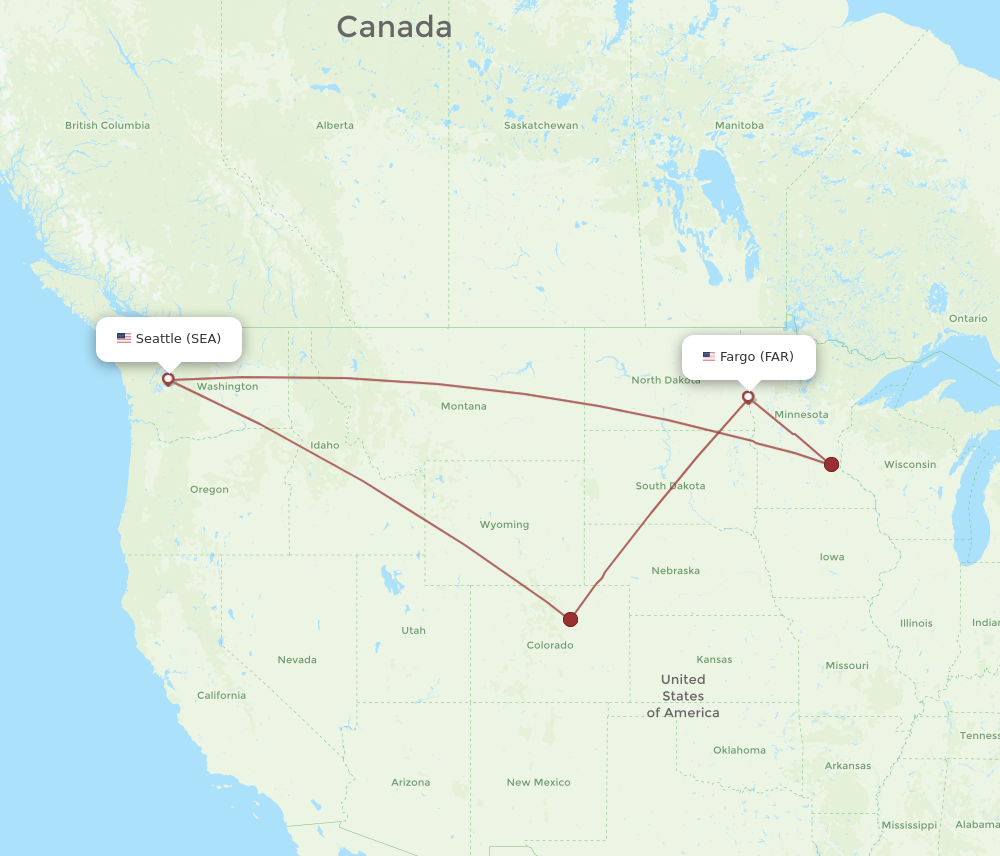 Flights from Fargo to Seattle FAR to SEA Flight Routes