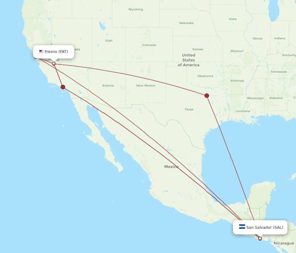 Flights from Fresno to San Salvador, FAT to SAL - Flight Routes