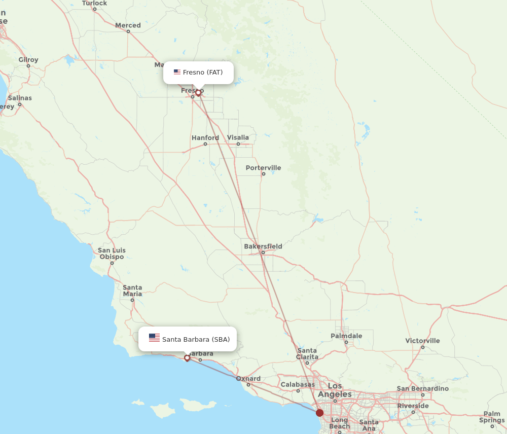 Flights from Fresno to Santa Barbara FAT to SBA Flight Routes