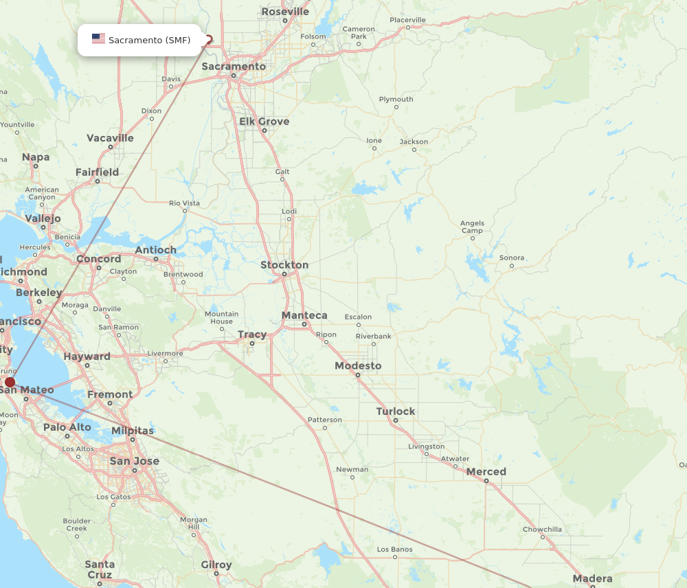 Flights from Fresno to Sacramento FAT to SMF Flight Routes