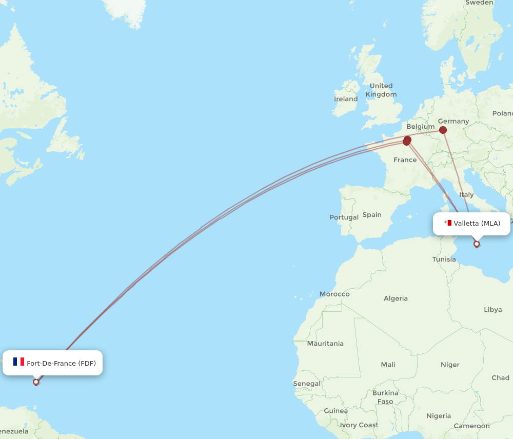 Flights from Fort De France to Malta FDF to MLA Flight Routes