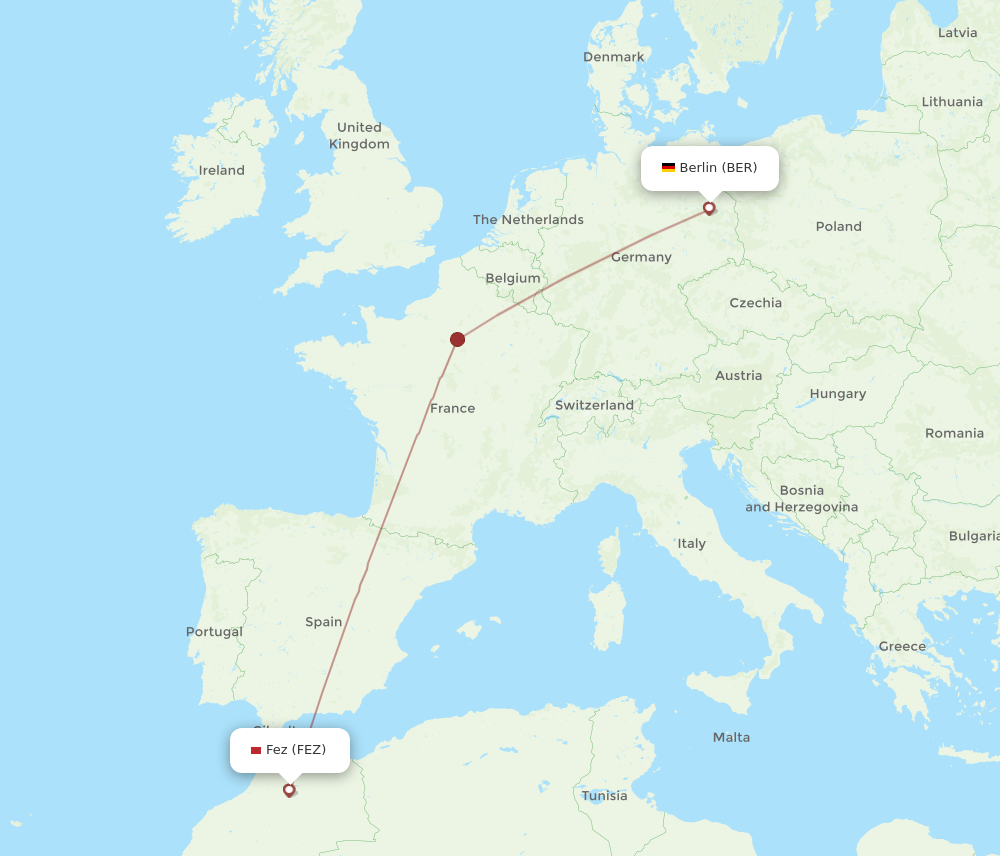Flights from Fez to Berlin, FEZ to - Flight Routes