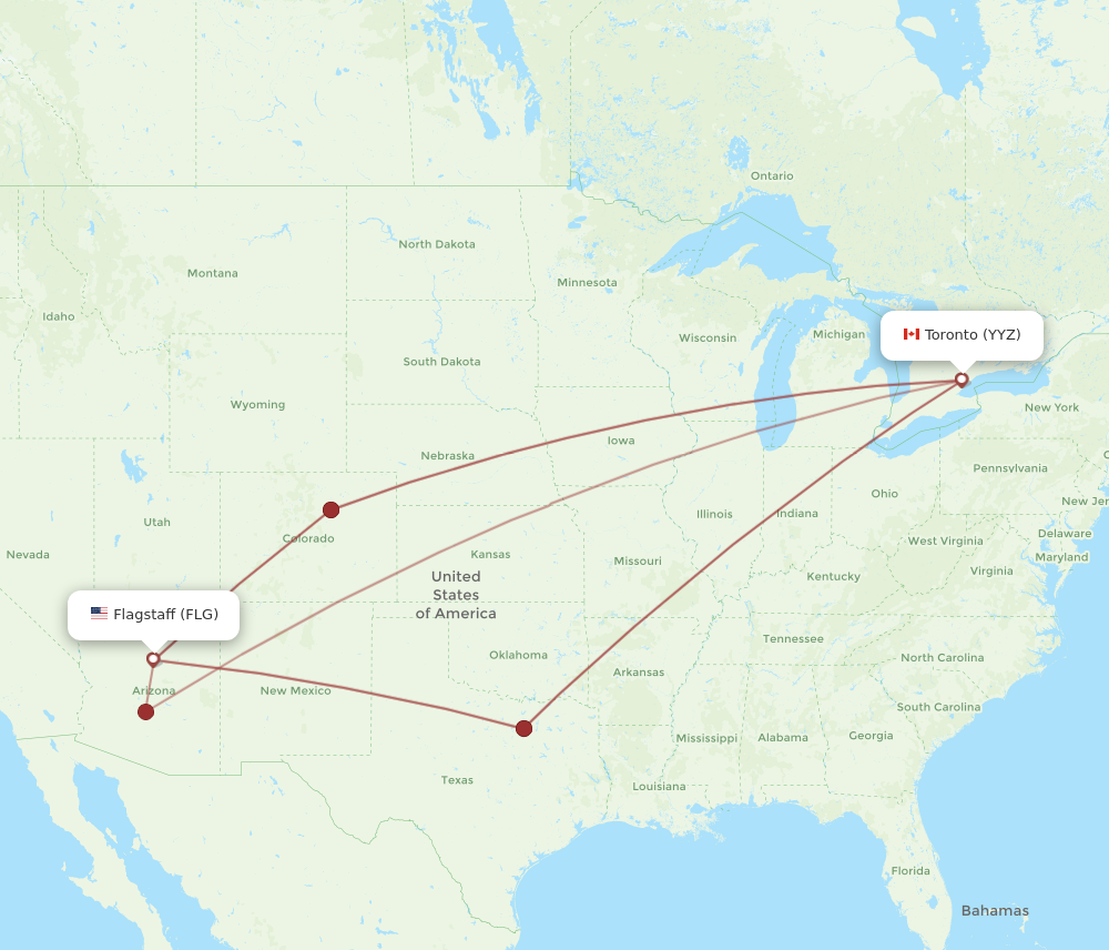 Flights from Toronto to Flagstaff YYZ to FLG Flight Routes