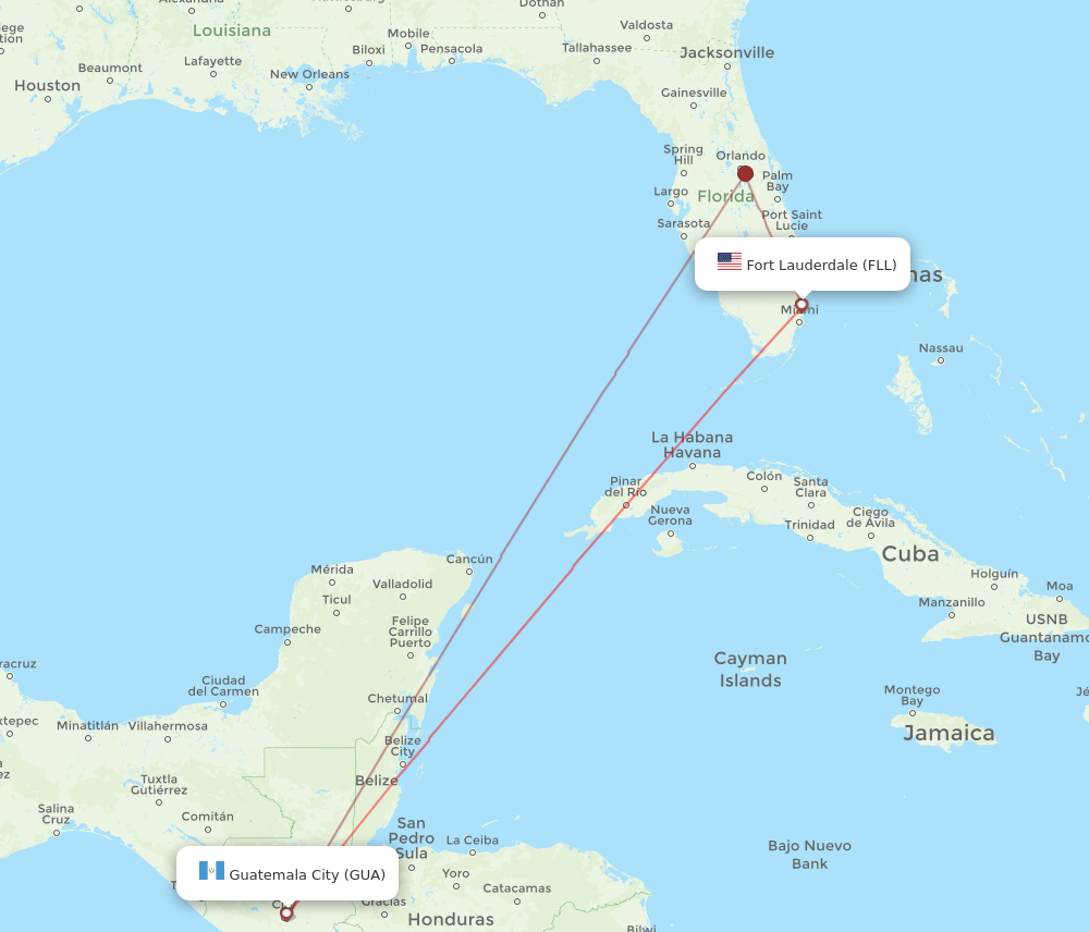 Flights from Fort Lauderdale to Guatemala City FLL to GUA