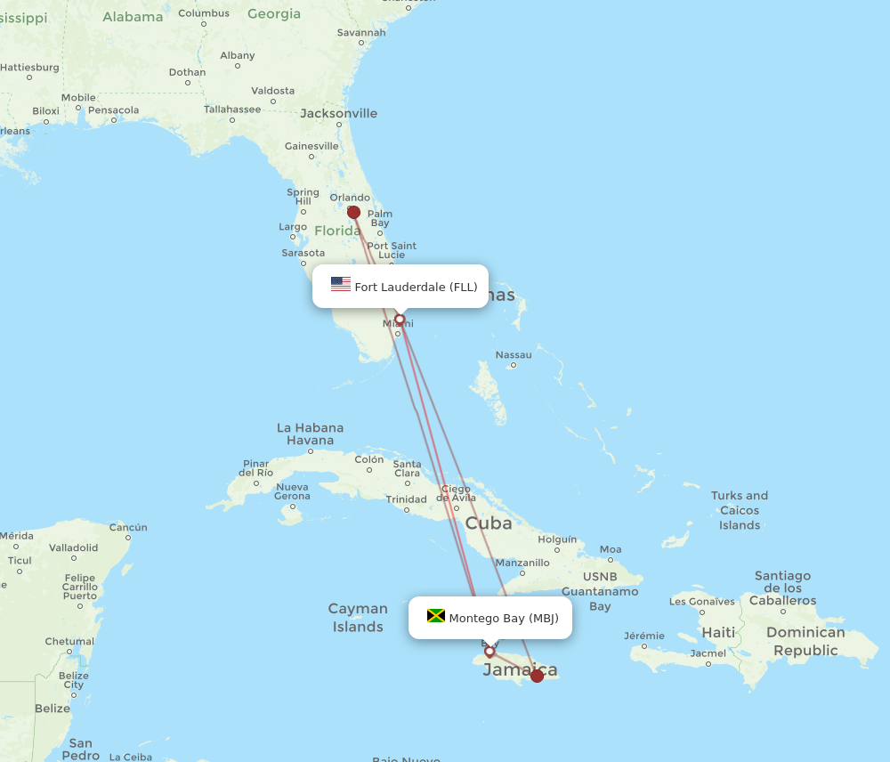 Flights from Fort Lauderdale to Montego Bay FLL to MBJ Flight