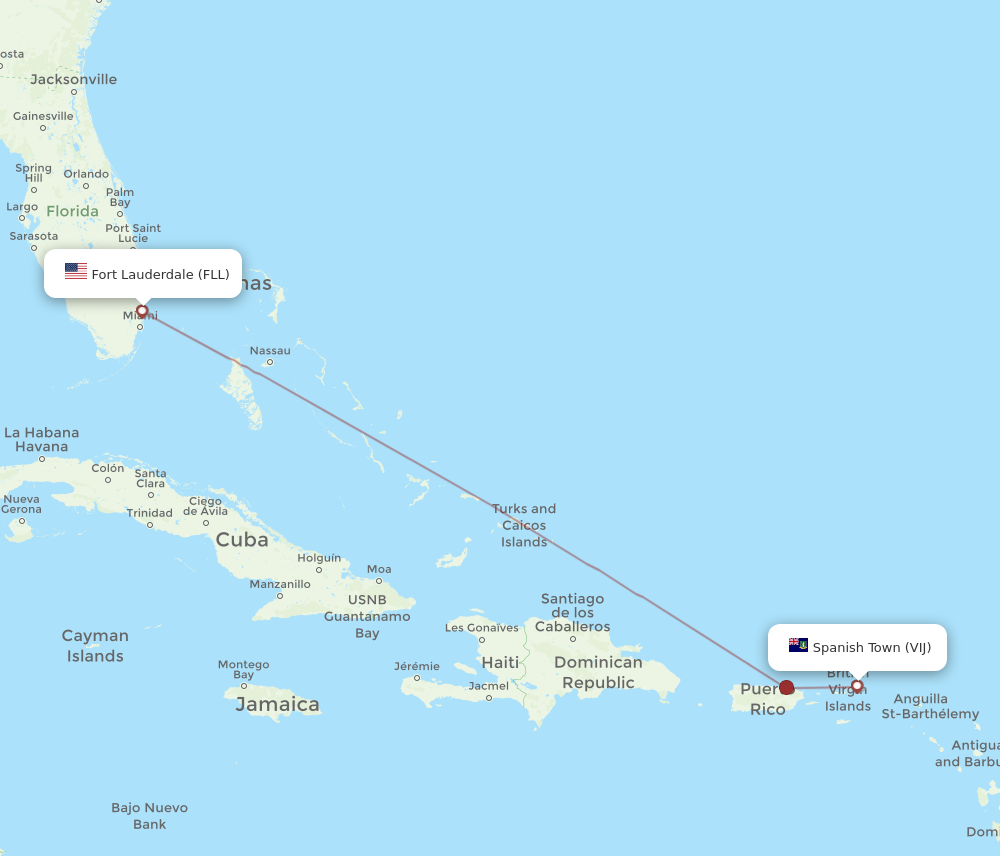 Flights from Fort Lauderdale to Virgin Gorda FLL to VIJ Flight