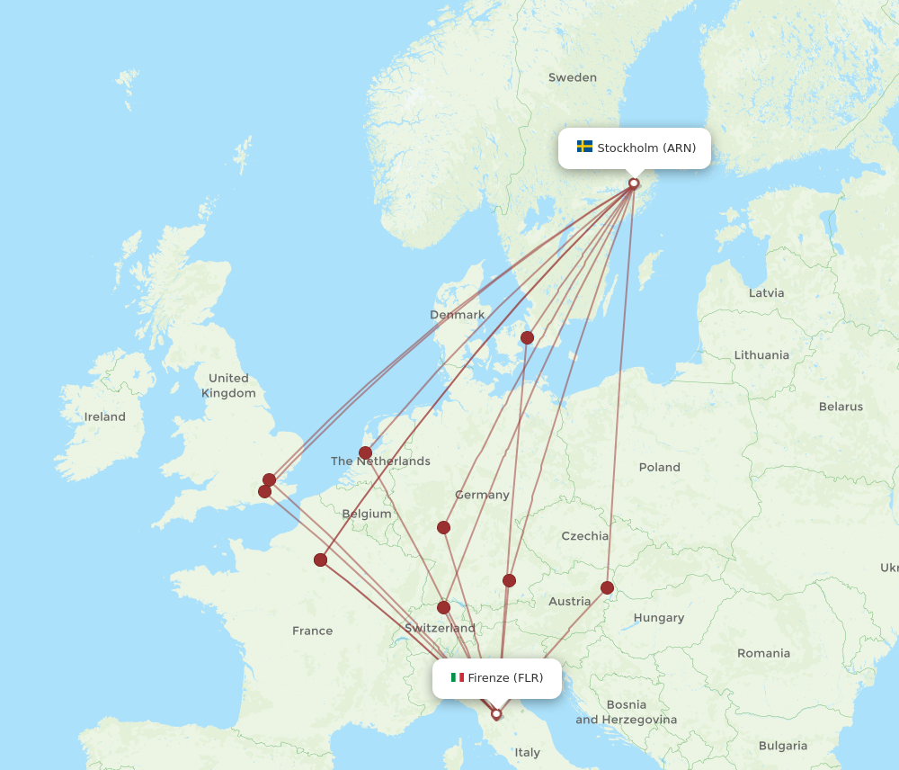 Flights from Florence to Stockholm FLR to ARN Flight Routes