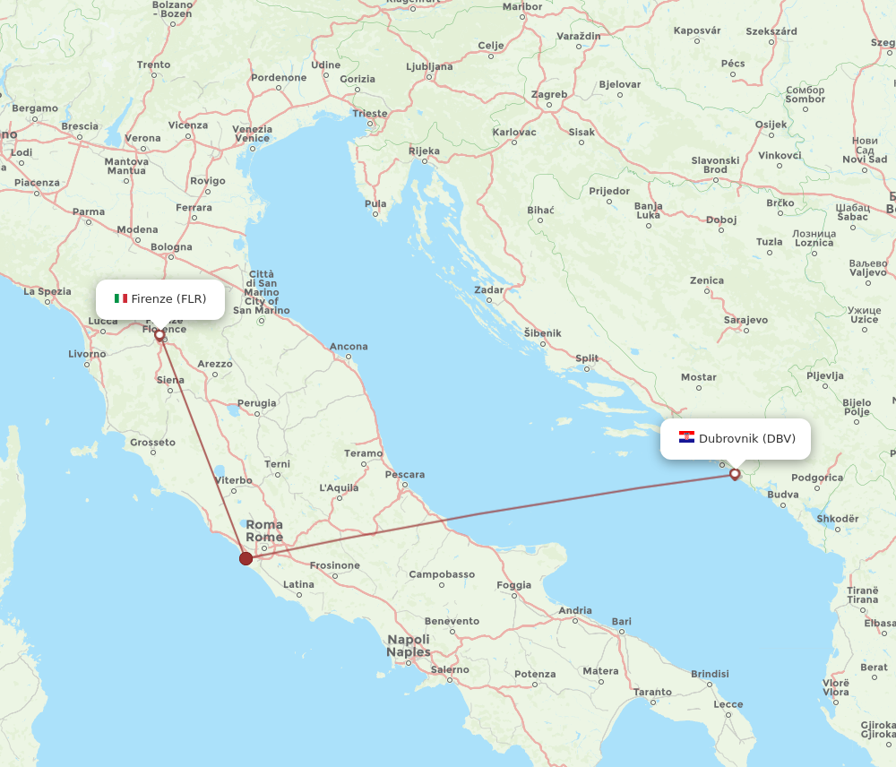 Flights from Florence to Dubrovnik FLR to DBV Flight Routes