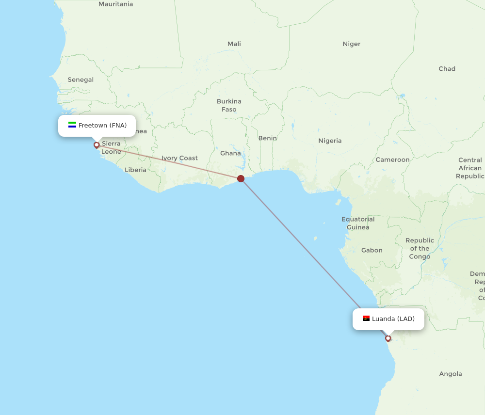 All Flight Routes From Luanda To Freetown Lad To Fna Flight Routes 3418