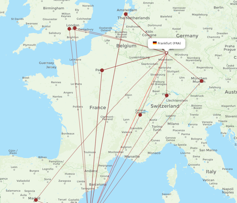 Flights from Frankfurt to Ibiza, FRA to IBZ - Flight Routes