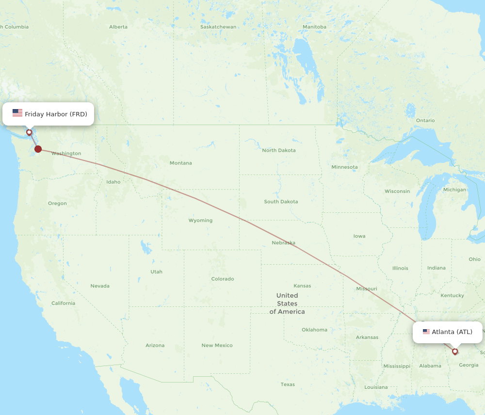 Flights from Friday Harbor to Atlanta FRD to ATL Flight Routes