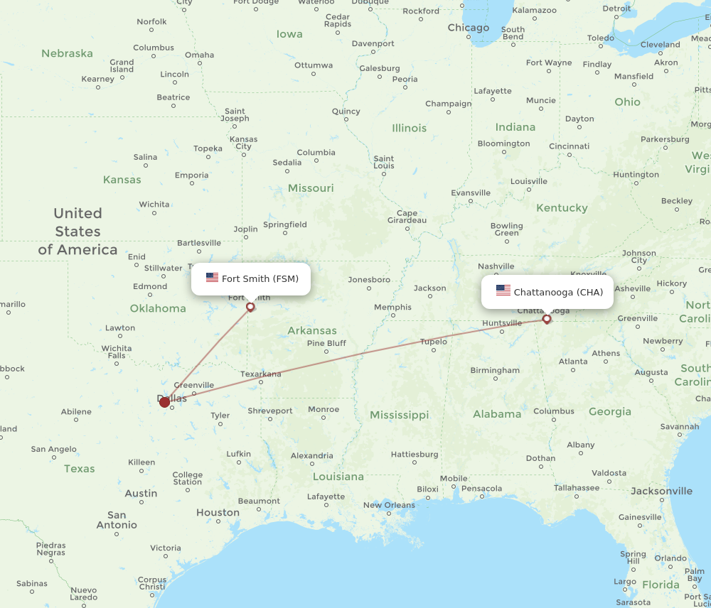 Flights from Fort Smith to Chattanooga FSM to CHA Flight Routes