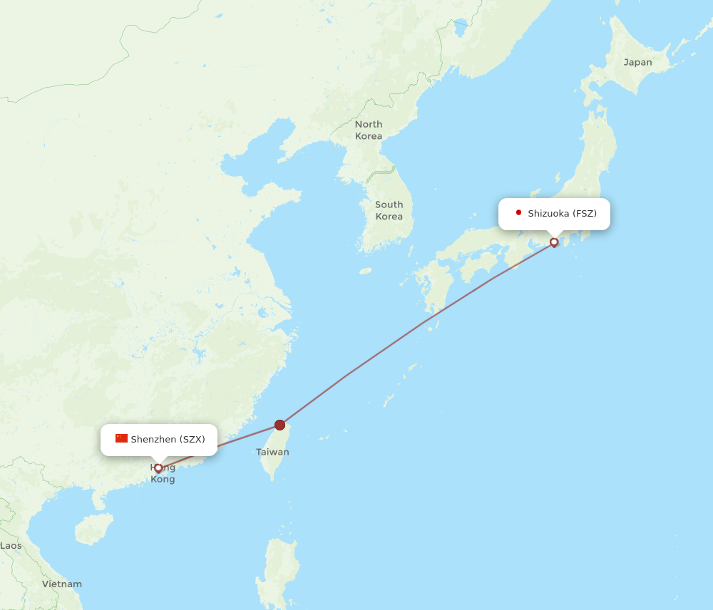 FSZ to SZX flights and routes map