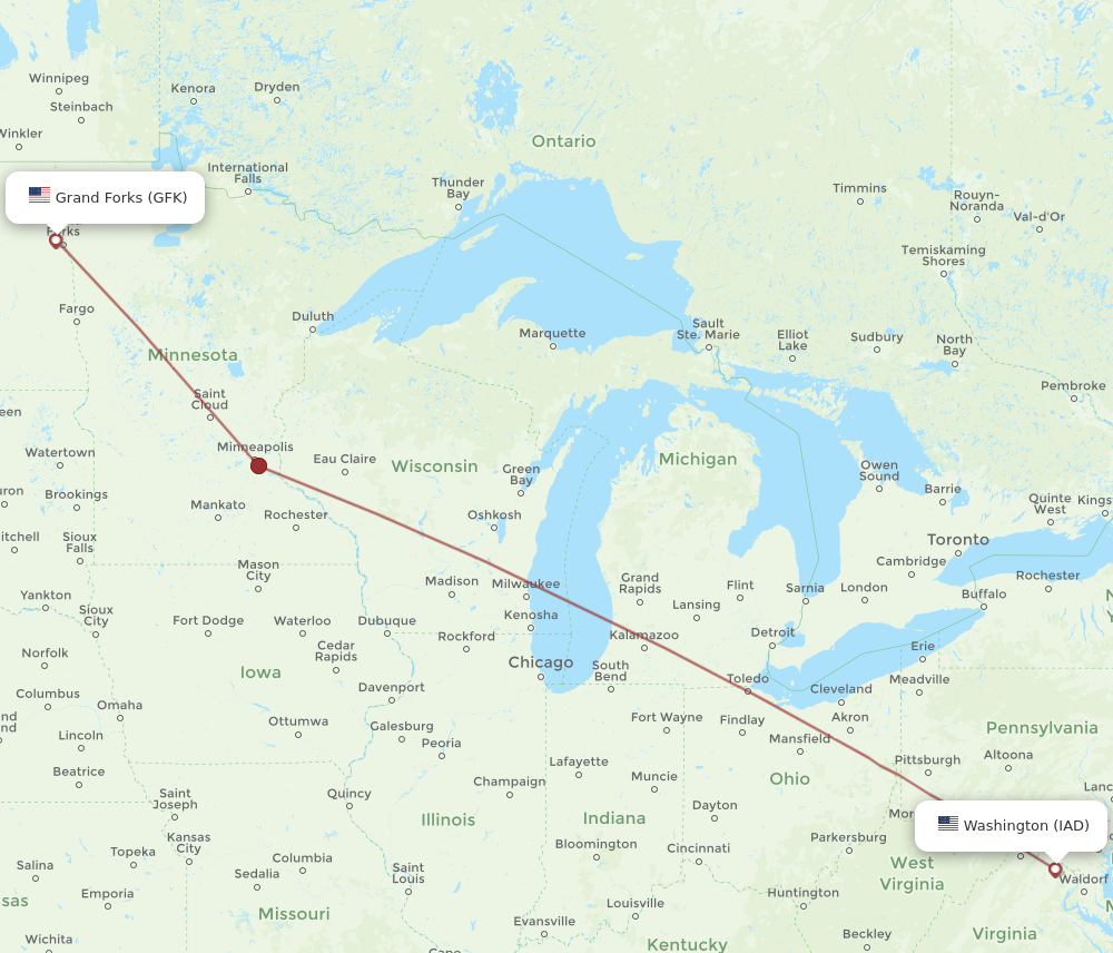 All Flight Routes From Grand Forks To Dulles Gfk To Iad Flight Routes 2575