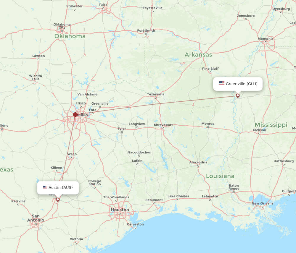 Flights from Greenville to Austin GLH to AUS Flight Routes