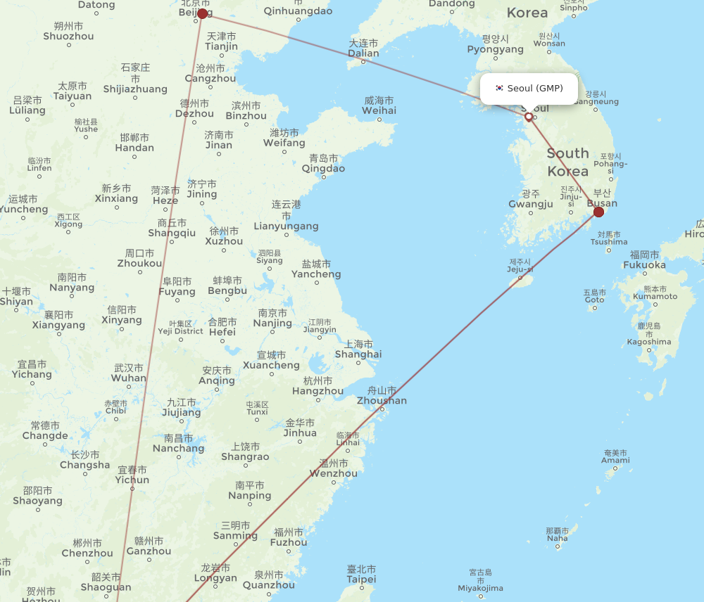 Flights from Seoul to Macau GMP to MFM Flight Routes