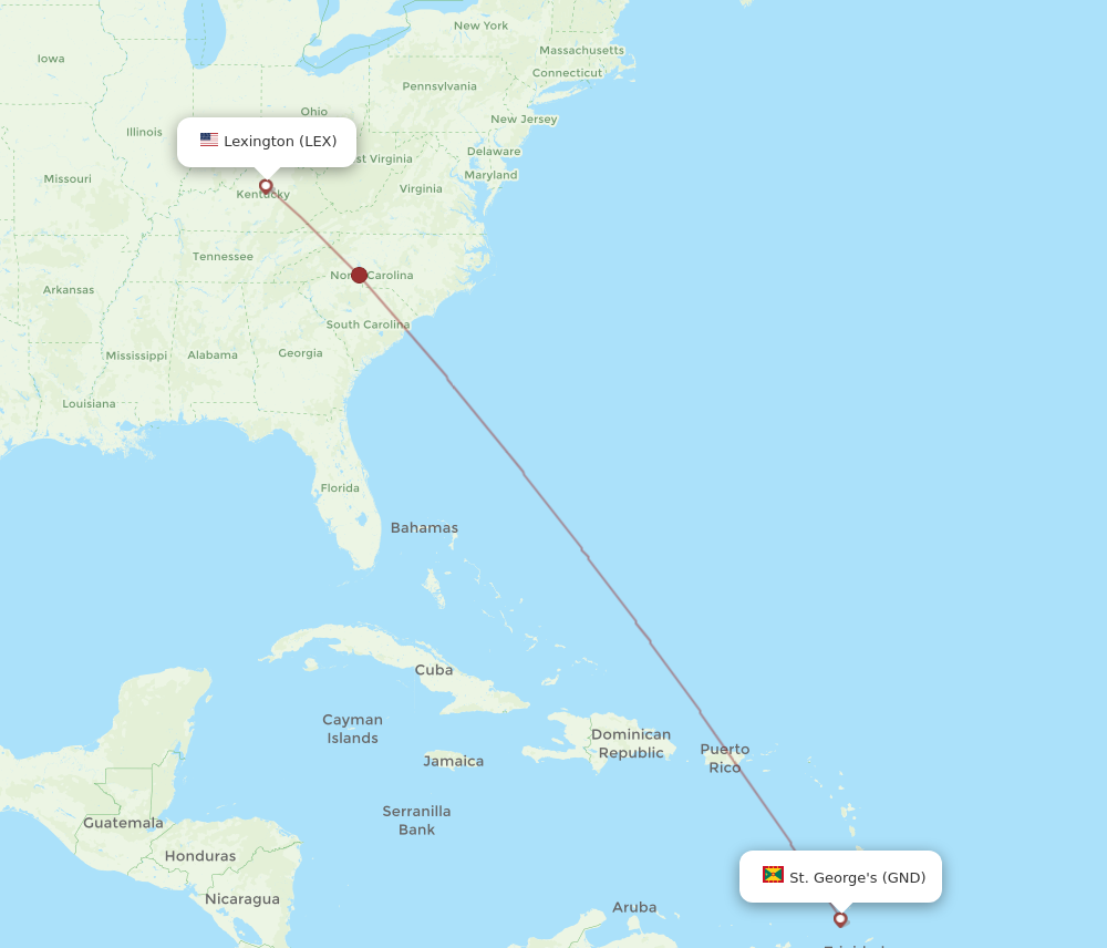 Flights from St. George s to Lexington GND to LEX Flight Routes