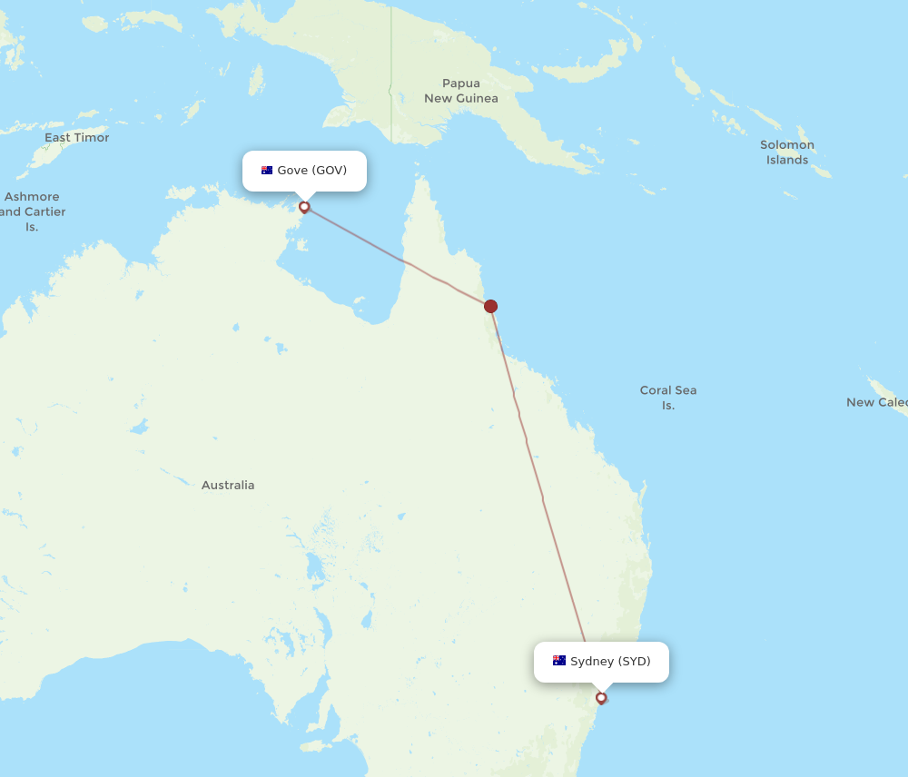 Flights from Gove to Sydney GOV to SYD Flight Routes