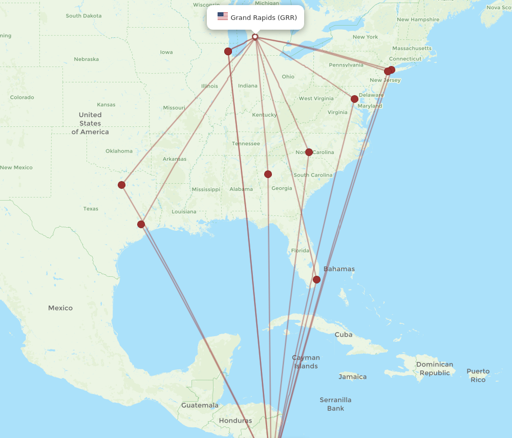 Flights from Grand Rapids to San Jose, GRR to SJO - Flight Routes