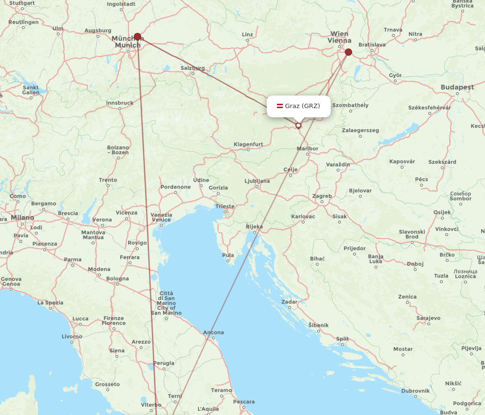 Flights from Graz to Rome GRZ to FCO Flight Routes