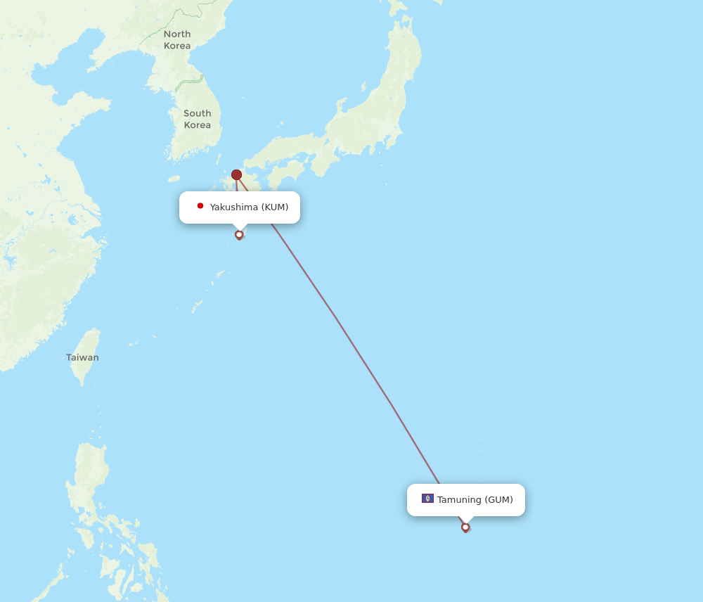 Flights from Guam to Yakushima, GUM to KUM - Flight Routes