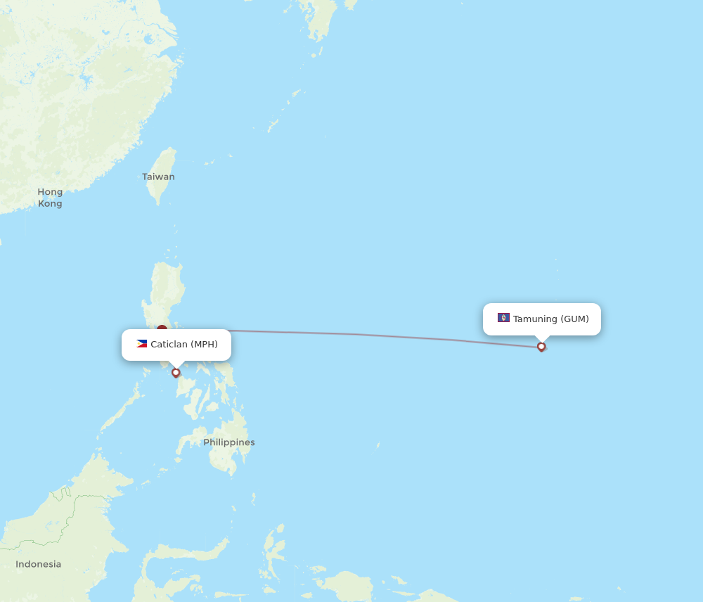 Flights from Guam to Caticlan GUM to MPH Flight Routes