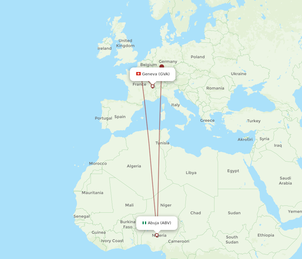 Flights From Geneva To Abuja, GVA To ABV - Flight Routes