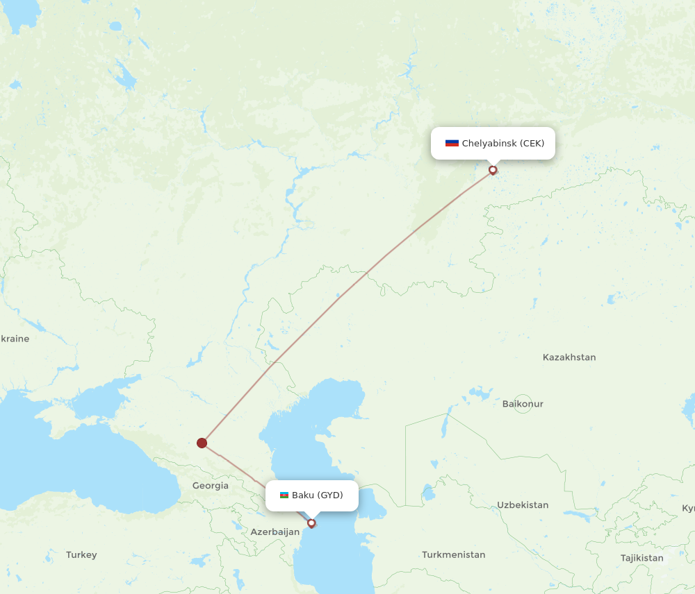 Flights From Baku To Chelyabinsk, GYD To CEK - Flight Routes