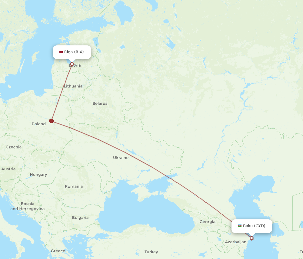 Flights From Baku To Riga, Gyd To Rix - Flight Routes