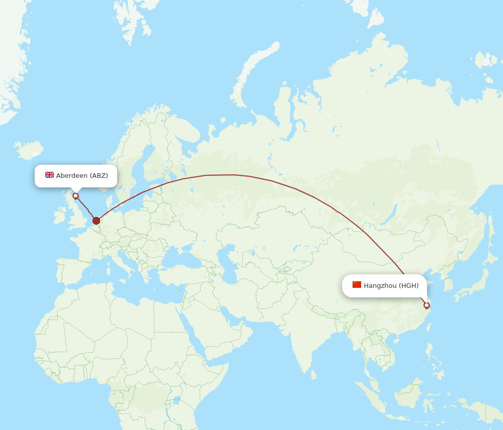 HGH to ABZ flights and routes map