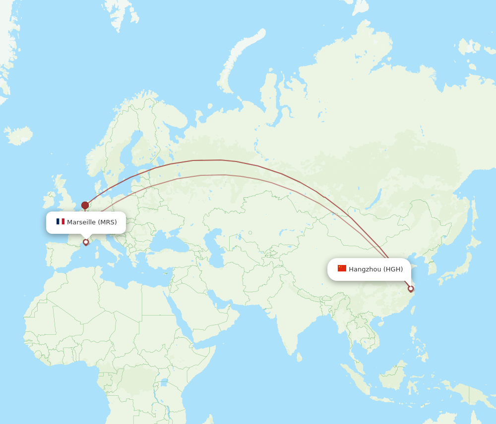 HGH to MRS flights and routes map