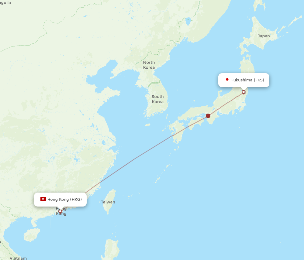 Flights from Hong Kong to Fukushima HKG to FKS Flight Routes