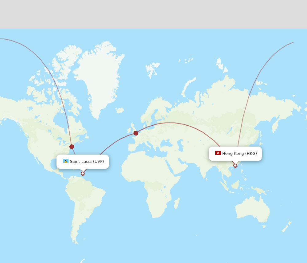 Flights from Hong Kong to Saint Lucia HKG to UVF Flight Routes