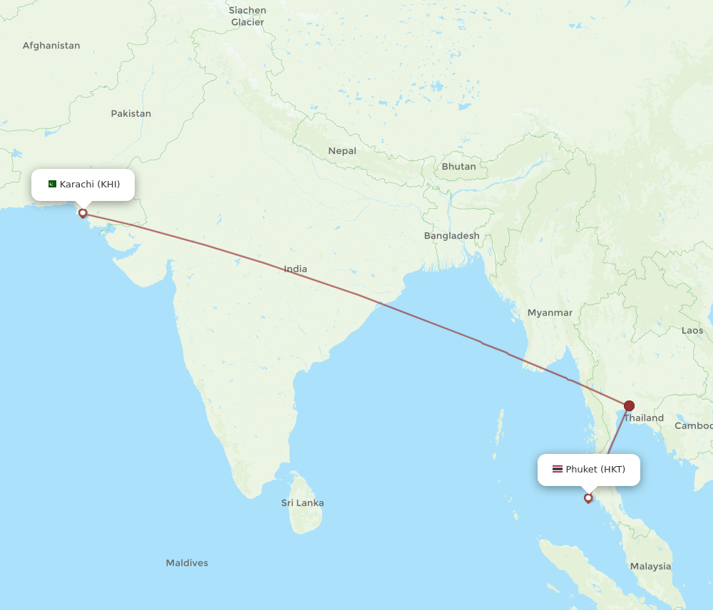 Flights from Phuket to Karachi HKT to KHI Flight Routes