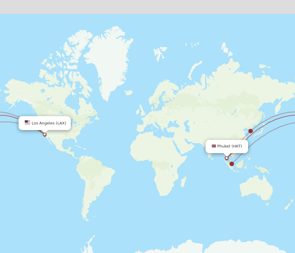 Flights from Phuket to Los Angeles HKT to LAX Flight Routes