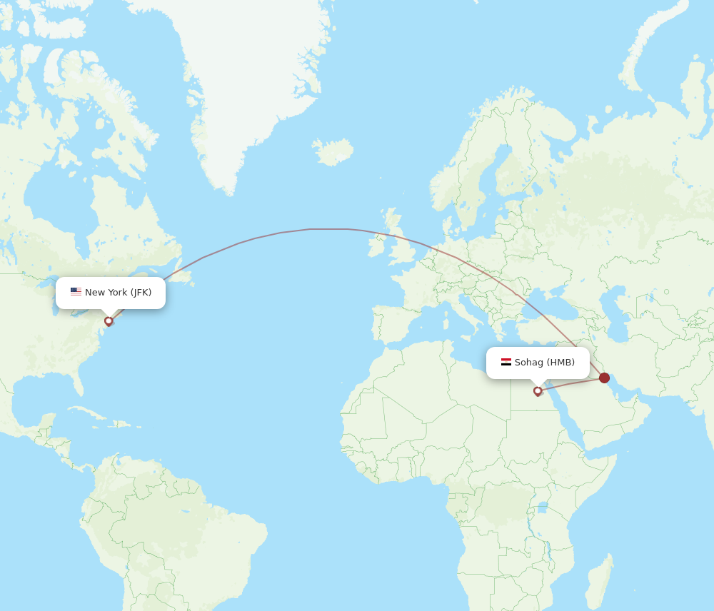 Flights from New York to Sohag JFK to HMB Flight Routes